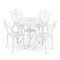 White Cast Aluminum Patio Chairs Set of 4 with Ergonomic Armrests and Adjustable Feet